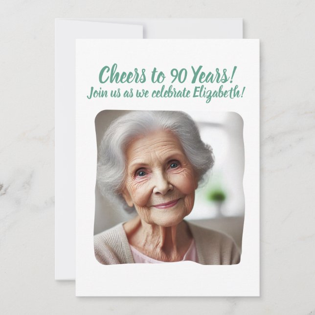 Skål till 90 års 90:e Födelsedagsfest Lägg till bi Inbjudningar (Framsida)