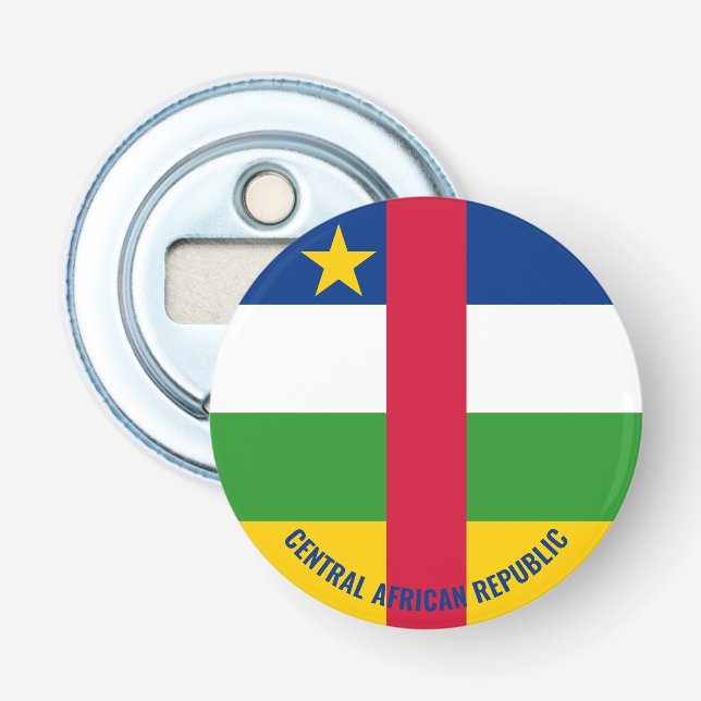 Skål till Centralafrikanska republiken! Mäcklad Flasköppnare (Framsidan)