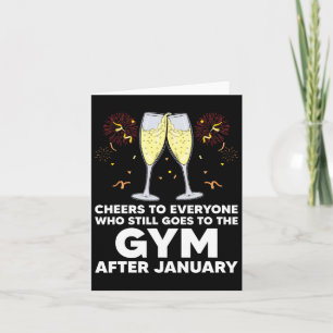 Skål till gymbesökare efter januari Gott nytt år W Kort