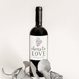 Skål till Kärlek | Vin Landsbyggsbröllop-förmån Vinflaska Etikett