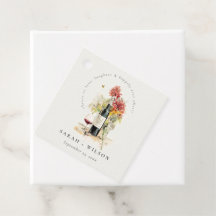 Skål till Kärlek Vin Red Gult Blommigt Bröllop