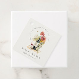 Skål till Kärlek Vin Red Gult Blommigt Bröllop Gåvor Etiketter