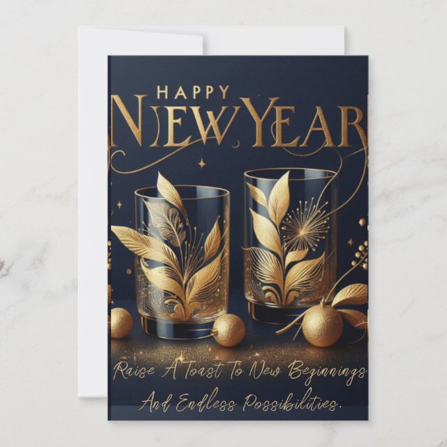 Skål till nyår! julkort (Framsida)