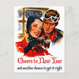 Skål till nyår vykort