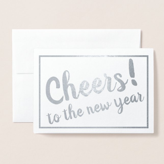 Skål till nyåret! folierat kort (Framsida med kuvert)