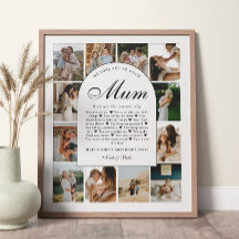 Skäl till varför vi älskar dig Mamma Foto Grid Kol