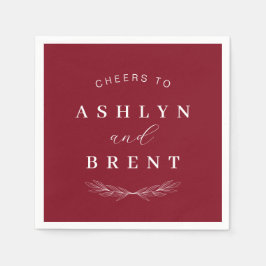 Skål till Vin Red Bröllop Cocktail Napkins Pappersservett