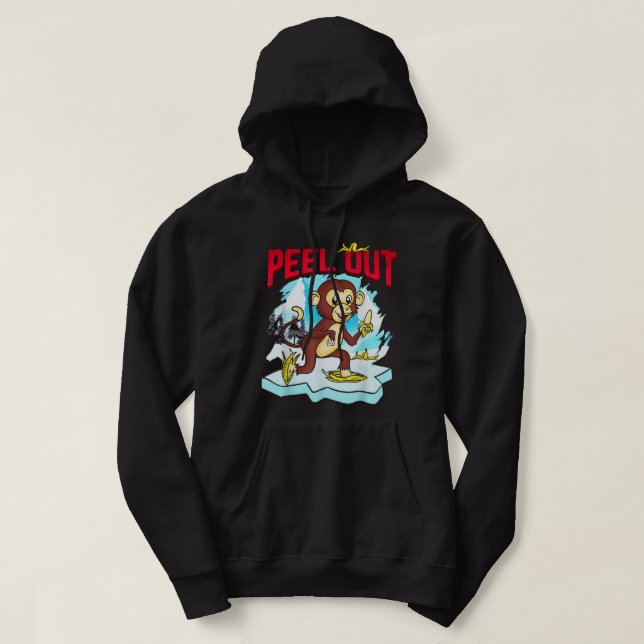 Skal ut från den ynka Chimpanzee Cute Monkey Ice S Hoodie (Design framsida)