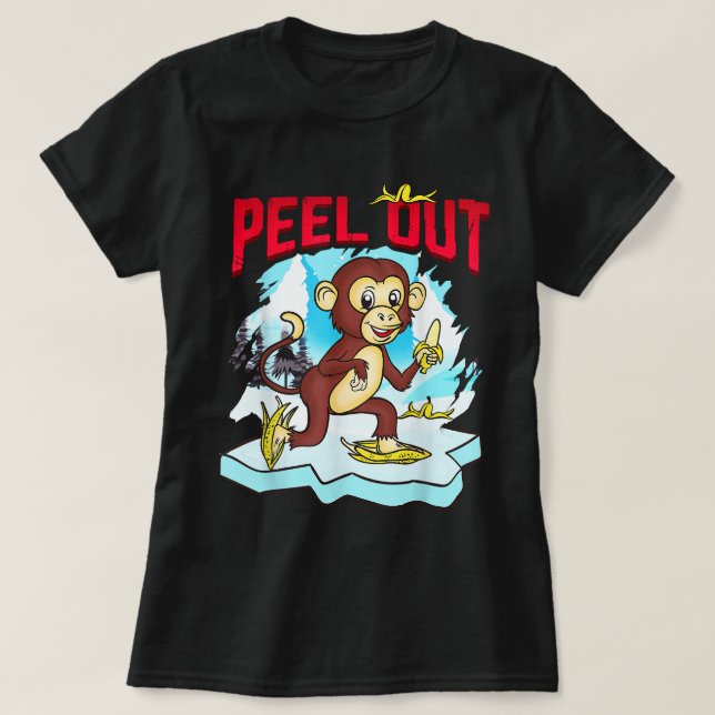 Skal ut från den ynka Chimpanzee Cute Monkey Ice S T Shirt (Design framsida)