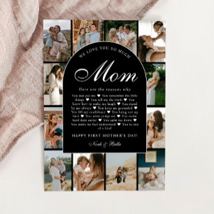 Skäl Vi Älskar Dig Mamma Foto Collage Mors Dag Kort