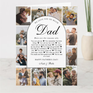 Skäl Vi Älskar Dig Pappa Foto Collage Fars Dag Kort