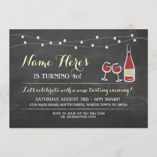 Skål Vita Vin-födelsedagsrattfyllning Inbjudan