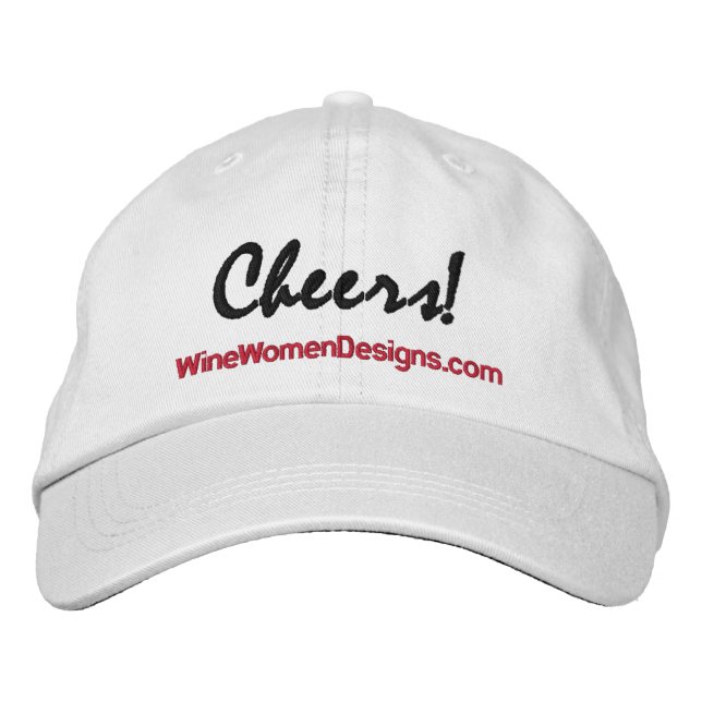 Skål!  Wine Women Designs Ljus Broderad Keps (Framsida)