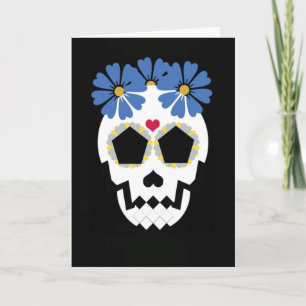 Skala med Blåa blommor Kort
