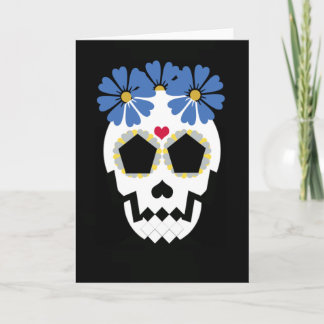 Skala med Blåa blommor Kort
