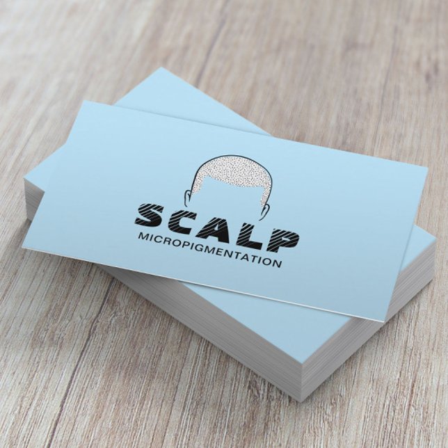 Skala mikropigmenteringshårdtatuering ljusblå visitkort (Skapare uppladdad)