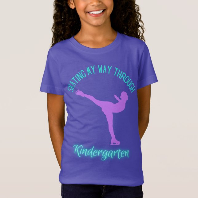 Skala min väg genom Kindergarten Lila Teal T Shirt (Framsida)