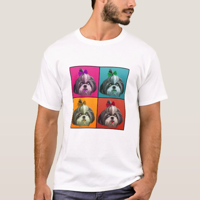 Skala TZU-illustration, popup-bild, Stil för Hundä T Shirt (Framsida)