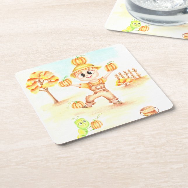 Skala upp gingerpojke underlägg papper kvadrat (Vinklad)