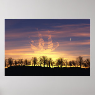 Skala utskriften nattetid Himlar Poster