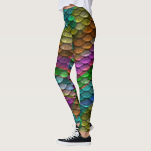 Skalaa damaskersjöjungfruar för fisk, kuslig leggings