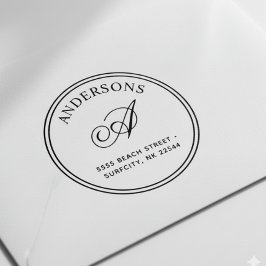 (SKALAD) Elegant monogram returadress självbläckan Stämpel