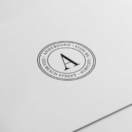 (SKALAD) Elegant Monogram Svarsadress Självbläckan Självfärgande Stämpel