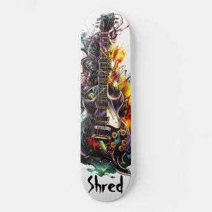 Skalad elektrisk gitarr mini skateboard bräda 18,5 cm