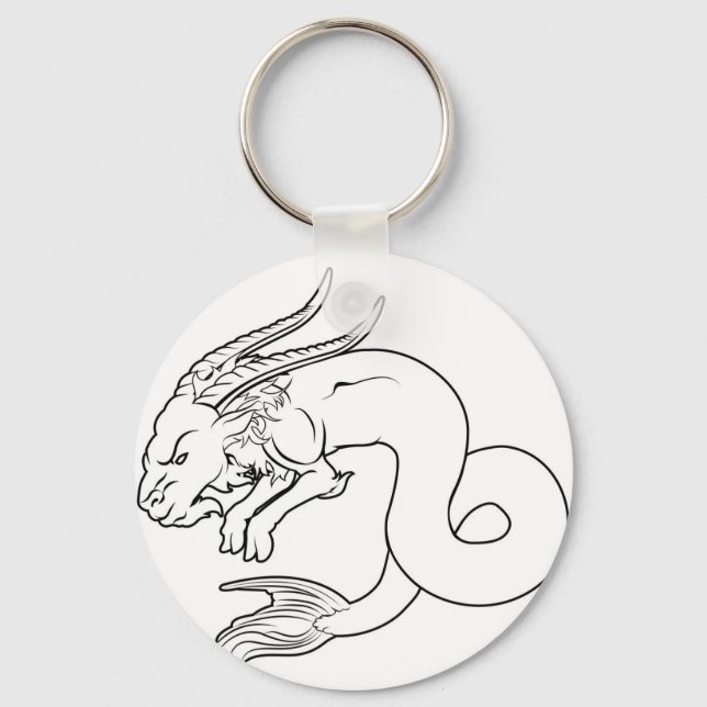 Skalad illustration av Capricorn-getar Nyckelring (Framsida)
