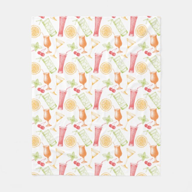 Skalad kocktail Mönster Fleecefilt (Framsidan)