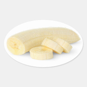 Skalad och skuren banan ovalt klistermärke