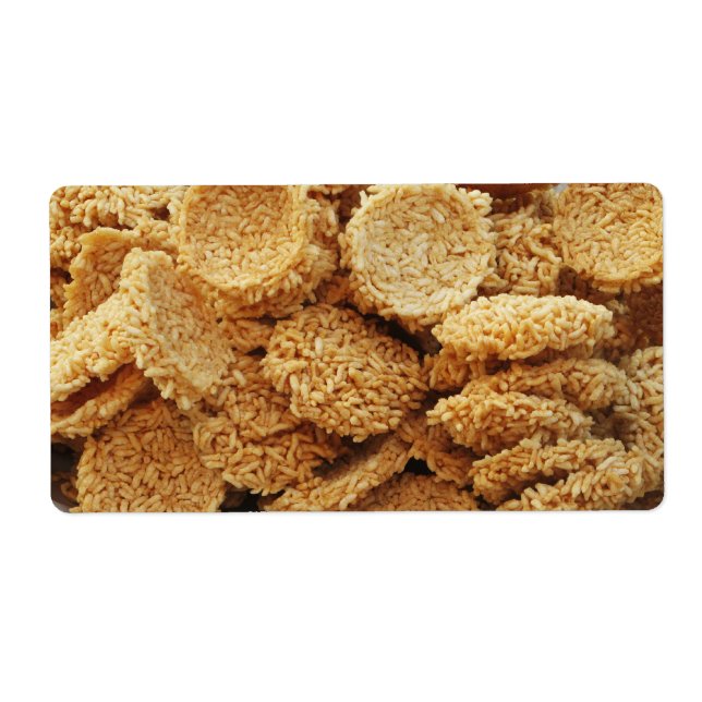 Skalad Ris Cakes ~ Asiatisk sötmat Desserts Food Fraktsedel (Framsidan)