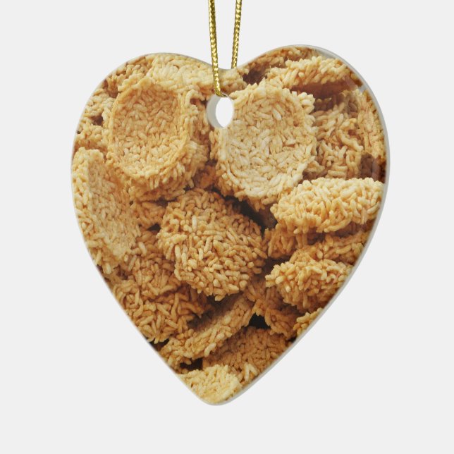 Skalad Ris Cakes ~ Asiatisk sötmat Desserts Food Julgransprydnad Keramik (Vänster)