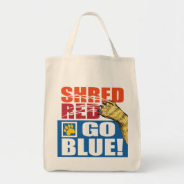 Skalad röd Go Blue Tygkasse