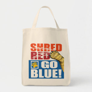 Skalad röd Go Blue Tygkasse