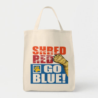 Skalad röd Go Blue Tygkasse