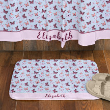 Skalad Rosa och eget namn för blå fjäril Girly