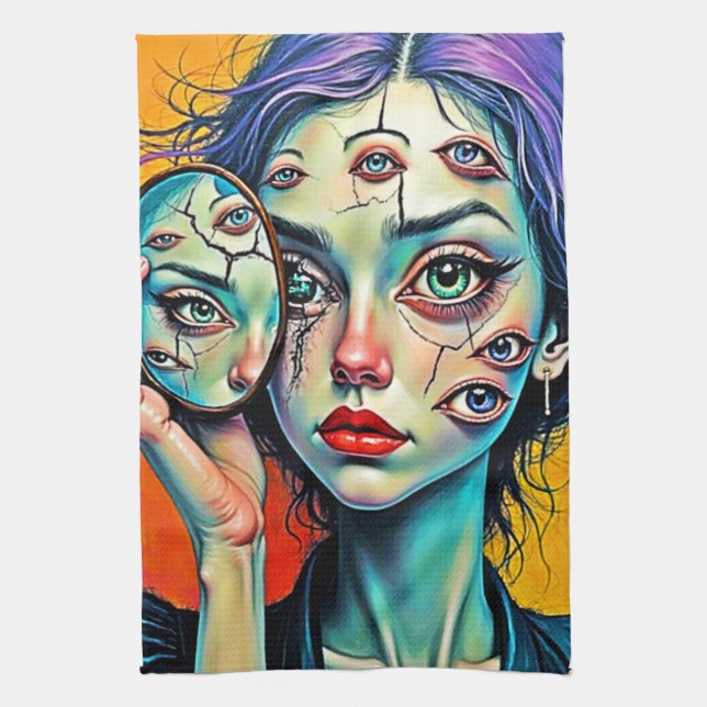 Skalad självreflektion kökshandduk (Vertikal)