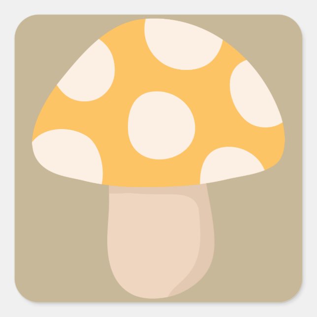 Skalad svamp fyrkantigt klistermärke (Framsida)