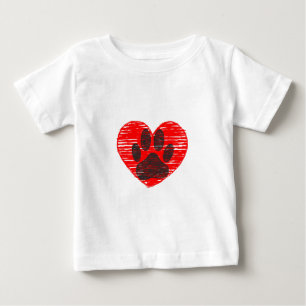 Skalad Tass i Hund i rött hjärta T Shirt