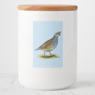 Skalad vaktel mat etikett