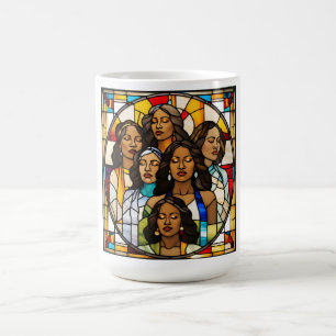 Skalade tak och målade glasdrömmar kaffemugg
