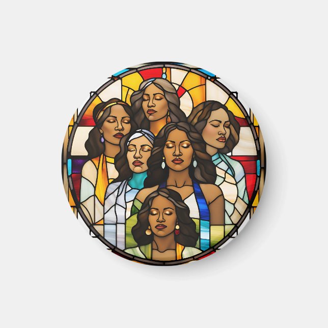 Skalade tak och målade glasdrömmar magnet (Framsidan)