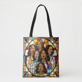 Skalade tak och målade glasdrömmar tygkasse