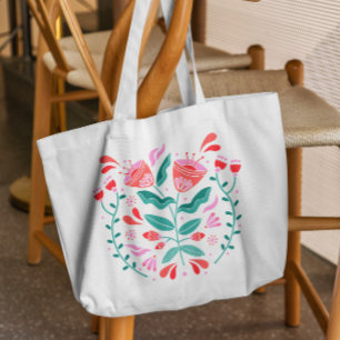 Skalade ut blommor i botaniska Färg-boxen Tygkasse