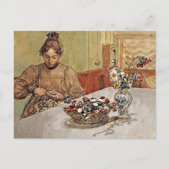 Skalande äpplen med peeling vykort (Framsida)