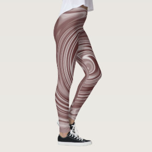 Skälar av oskarp vit svartvit Rand Leggings