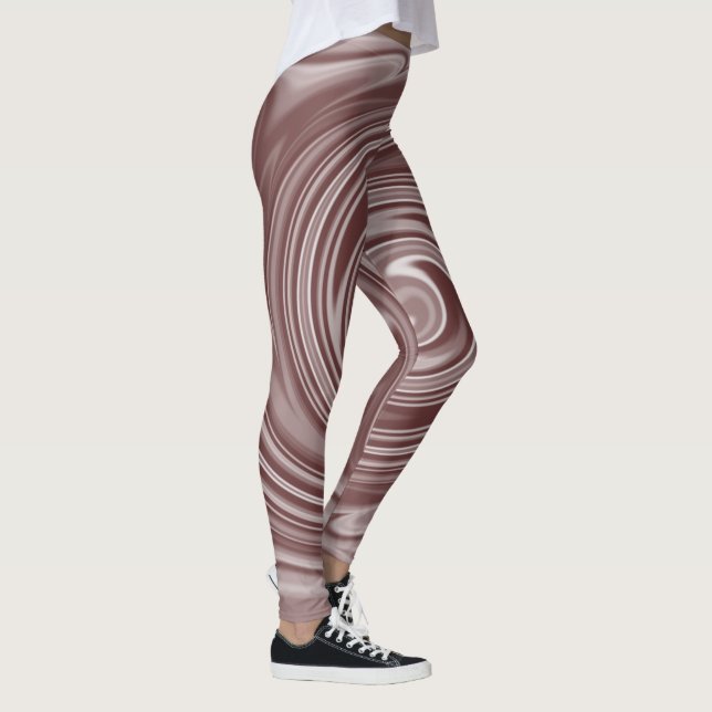 Skälar av oskarp vit svartvit Rand Leggings (Höger)