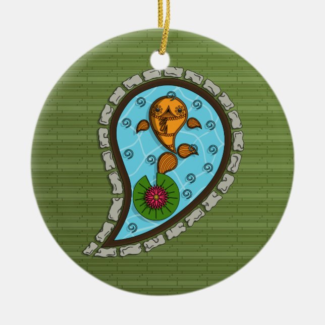 Skalar Guld Fisken Ornament (Framsidan)