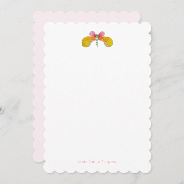 Skalat fjärilsmussla anteckningskort (Fram/baksida)